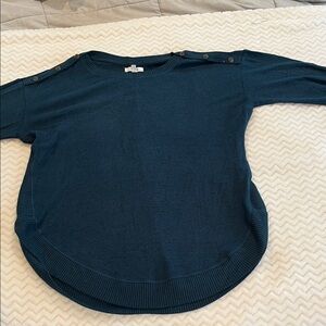 Maurices Dark Blue Sweater with Shoulder Buttons